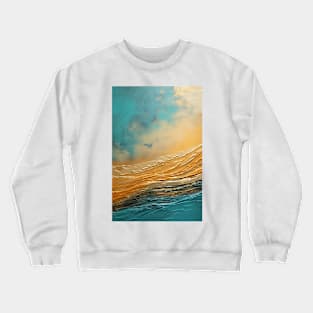 Abstract wave in turquoise and gold - smoother Crewneck Sweatshirt